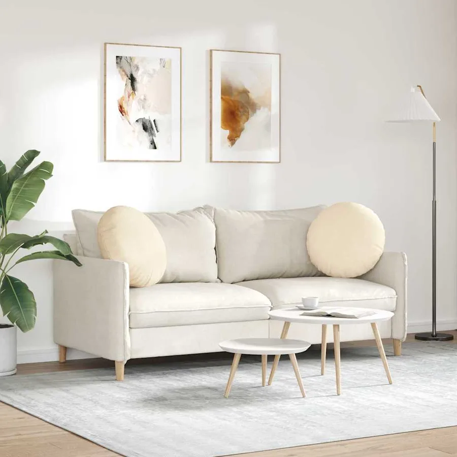 Coussins de siège 2 pcs Crème Ø50 x 19 cm - 4