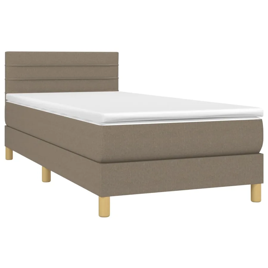 Sommier à lattes de lit avec matelas Taupe 90x200 cm Tissu - 3