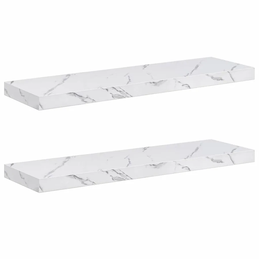 Étagère Murale 2 pcs Marbre blanc 80 x 23,5 x 4 cm - 2