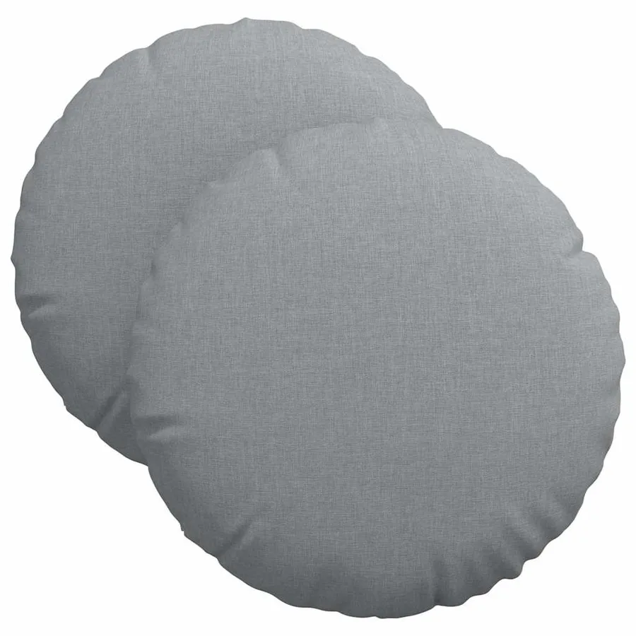 Coussins de siège 2 pcs Gris clair Ø40 x 13 cm tissu - 2