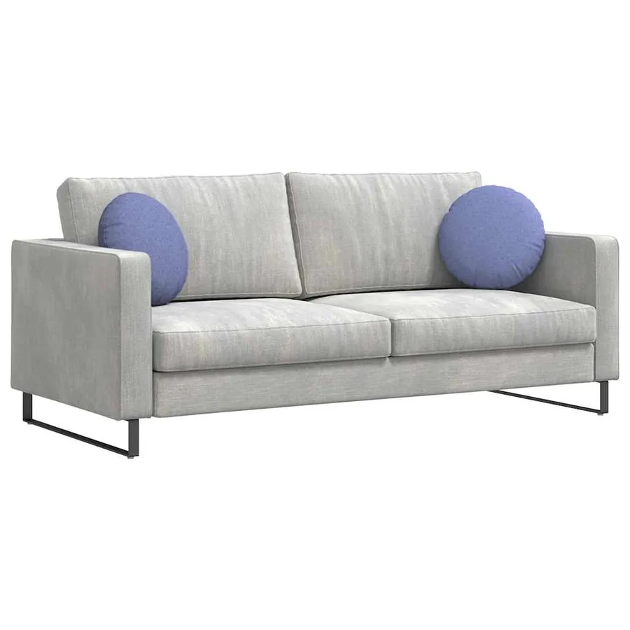 Coussins de siège 2 pcs Bleu denim Ø40 x 13 cm tissu - 3