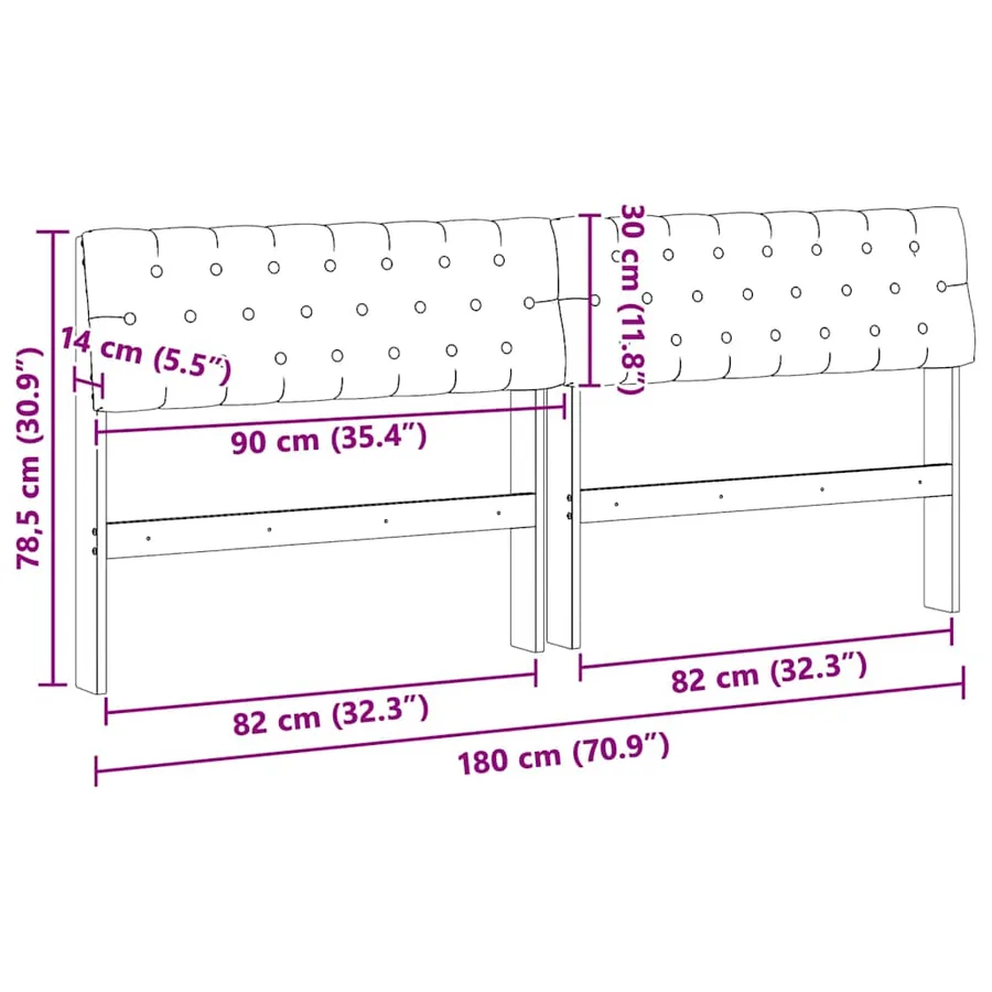 Tête de lit capitonnée Gris clair 180 cm Pin massif - 11