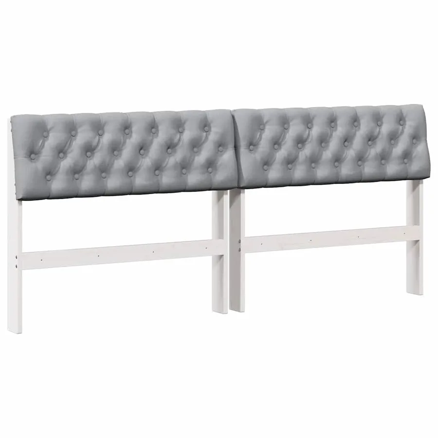 Tête de lit capitonnée Gris clair 180 cm Pin massif - 2