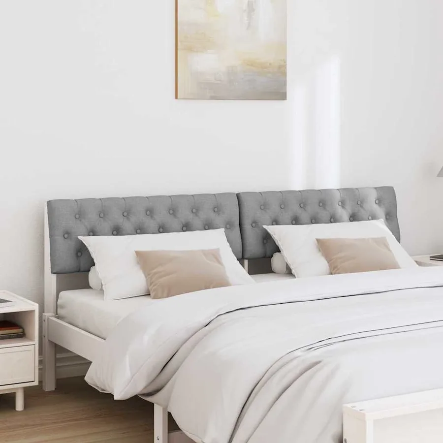 Tête de lit capitonnée Gris clair 180 cm Pin massif - 3