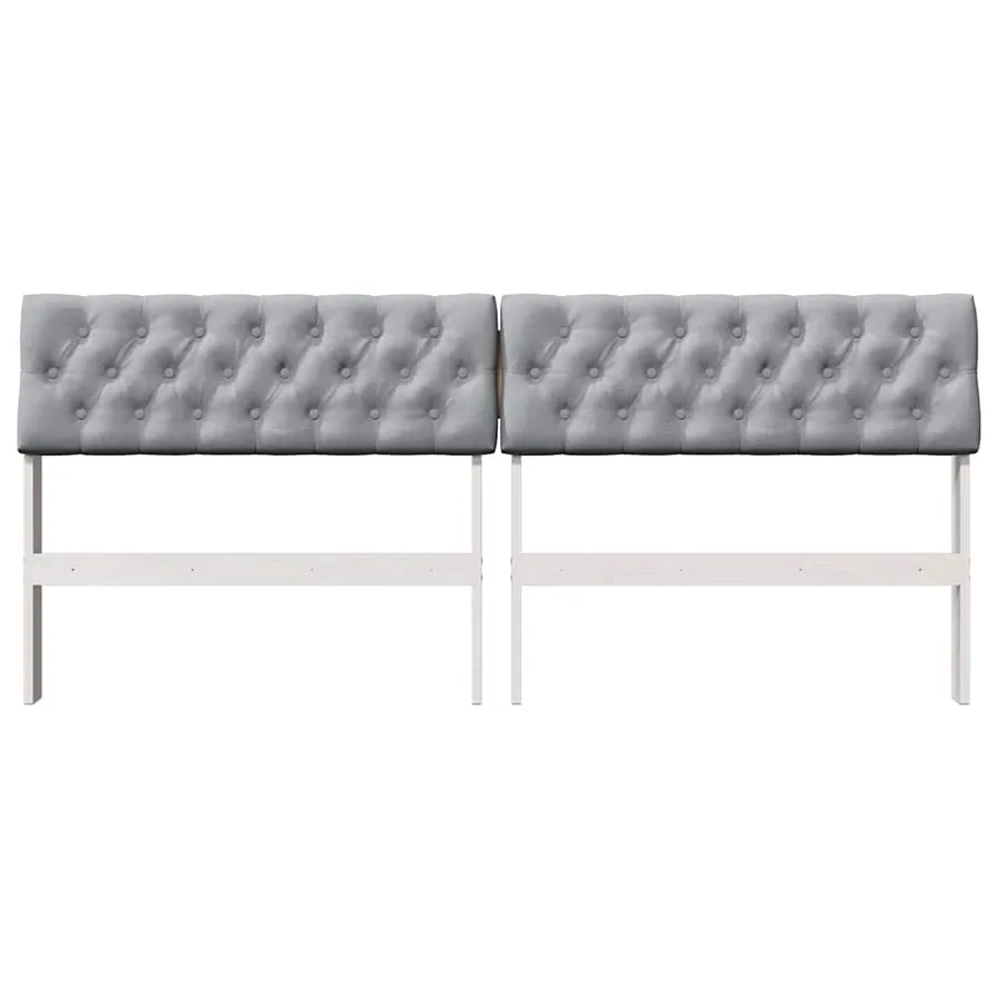 Tête de lit capitonnée Gris clair 180 cm Pin massif - 4