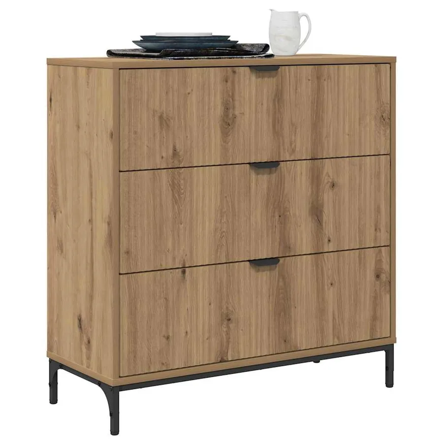 Buffet Chêne artisanal 79,5 x 33 x 82 cm Bois d'ingénierie - 3