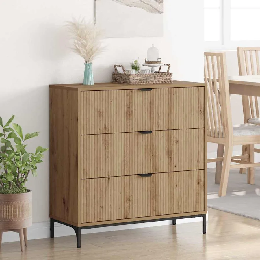 Buffet Chêne artisanal 79,5 x 33 x 82 cm Bois d'ingénierie - 4