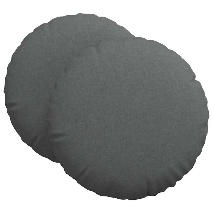 Coussins de siège 2 pcs Gris foncé Ø60 x 21 cm tissu - 2