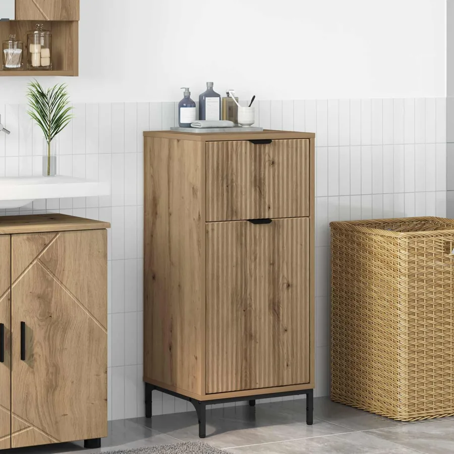 Cabinet de salle de bain Chêne artisanal 39,5 x 36 x 88 cm