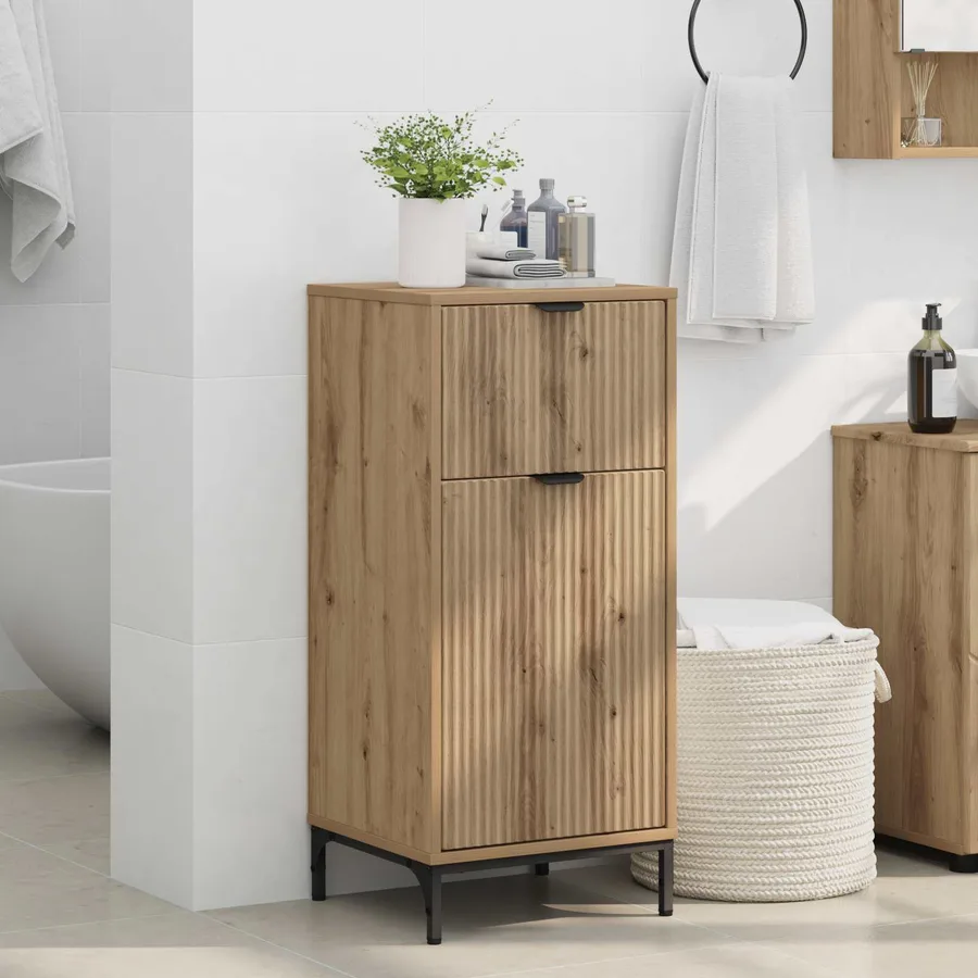 Cabinet de salle de bain Chêne artisanal 39,5 x 36 x 88 cm - 4