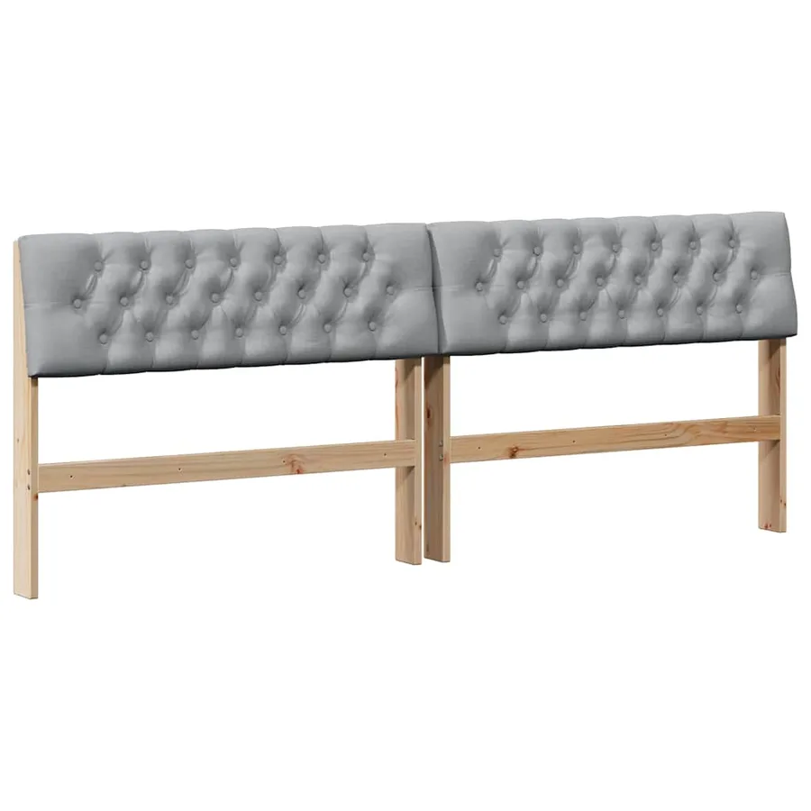 Tête de lit capitonnée Gris clair 200 cm Pin massif - 2