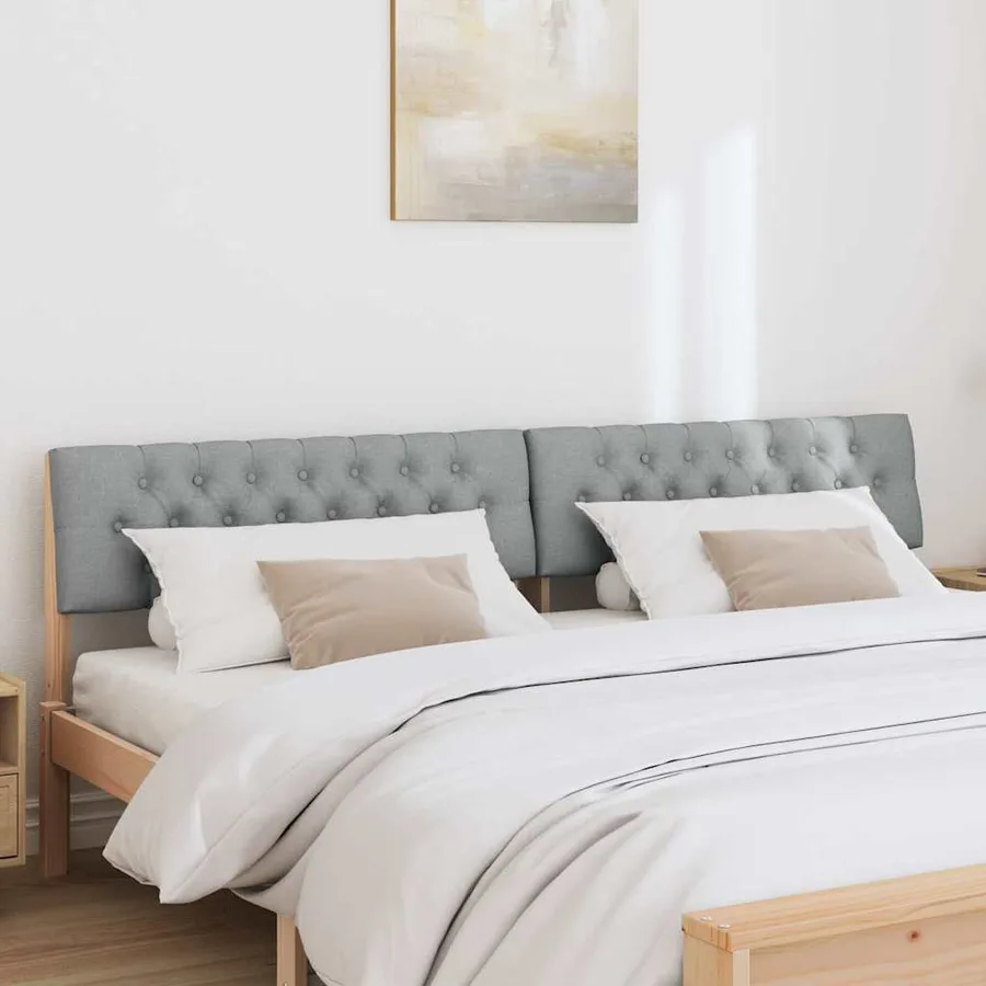 Tête de lit capitonnée Gris clair 200 cm Pin massif - 3