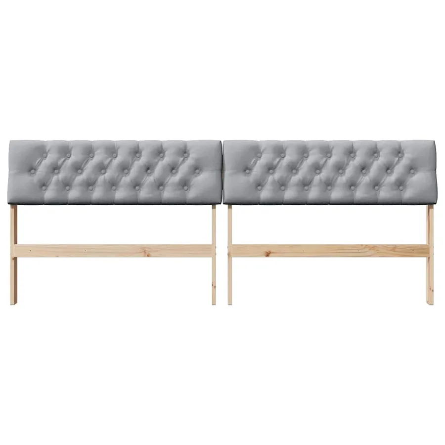 Tête de lit capitonnée Gris clair 200 cm Pin massif - 4