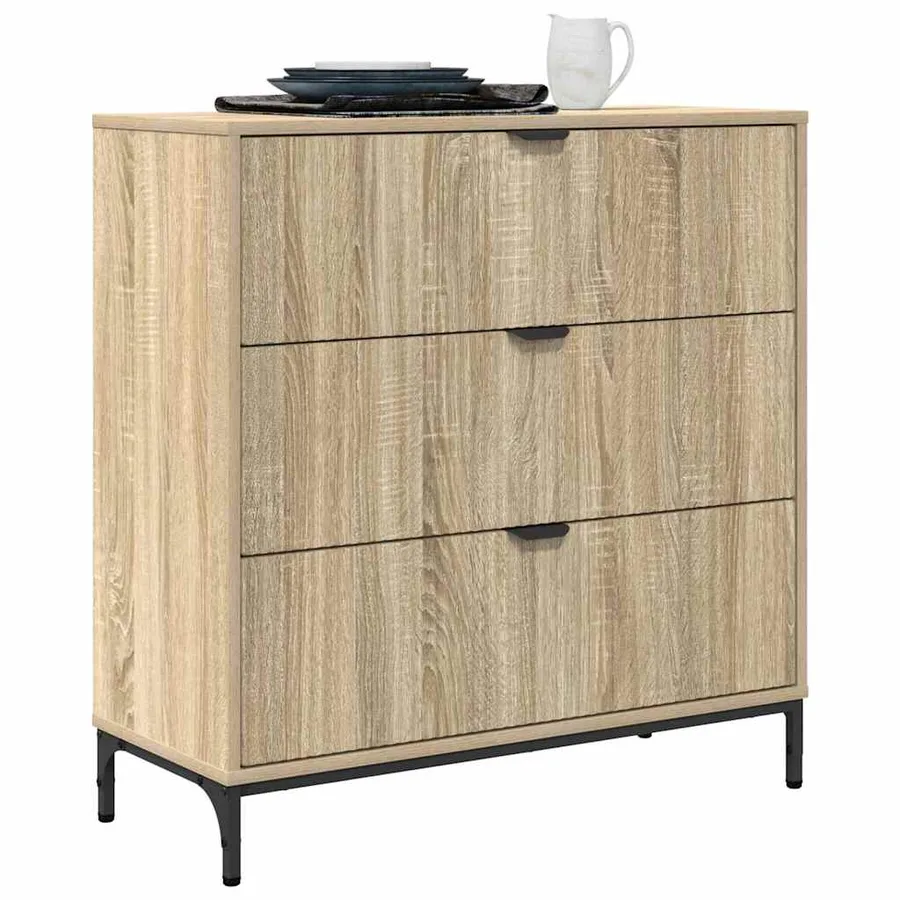 Buffet Chêne Sonoma 79,5 x 33 x 82 cm Bois d'ingénierie - 3