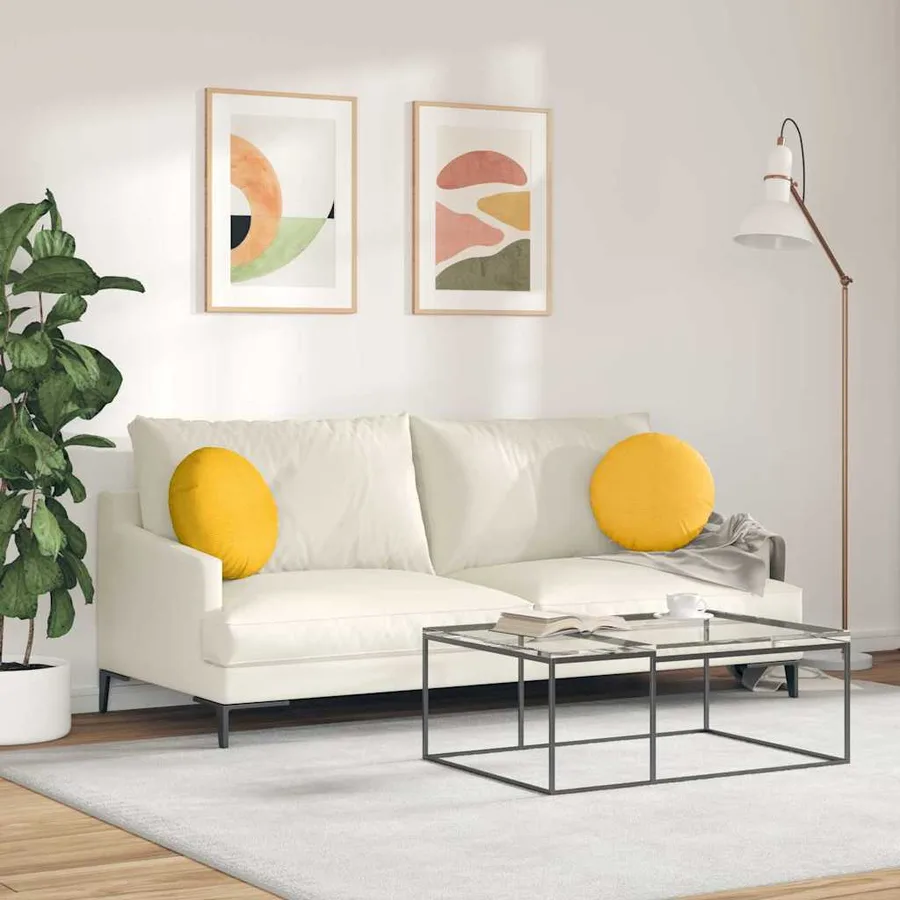 Coussins de siège 2 pcs Jaune clair Ø 40 cm - 4