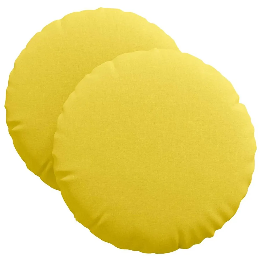Coussins de siège 2 pcs Jaune clair Ø40 x 13 cm tissu - 2