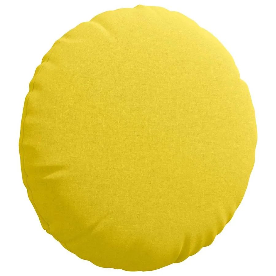 Coussins de siège 2 pcs Jaune clair Ø40 x 13 cm tissu - 5