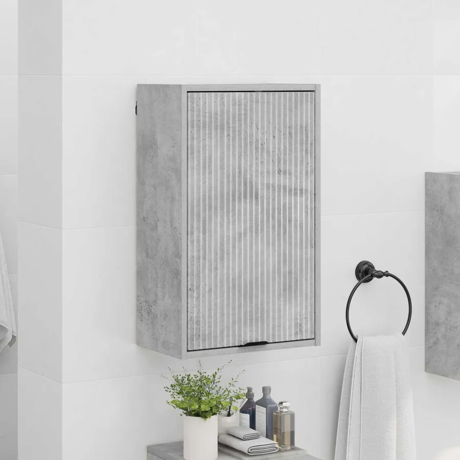 Cabinet de salle de bain Gris béton 39 x 23,5 x 65 cm - 4