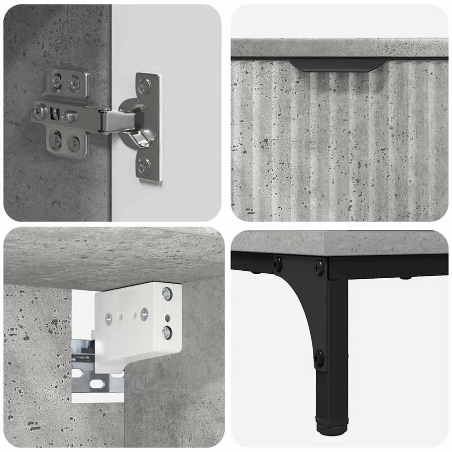 Ensemble de mobilier de salle de bain avec tiroir Gris béton - 10