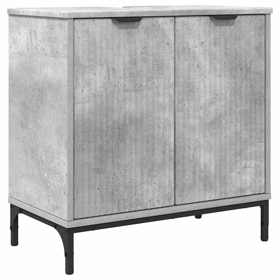 Ensemble de mobilier de salle de bain avec tiroir Gris béton - 5