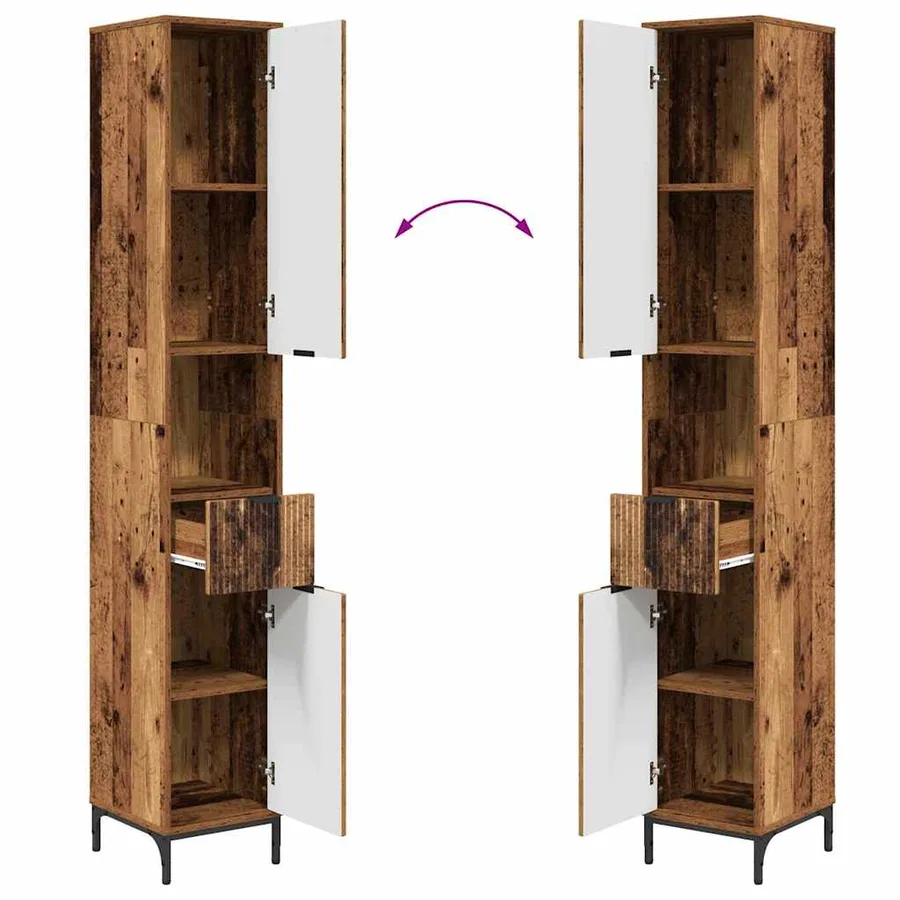 Ensemble de mobilier de salle de bain avec tiroir Bois Ancien - 13