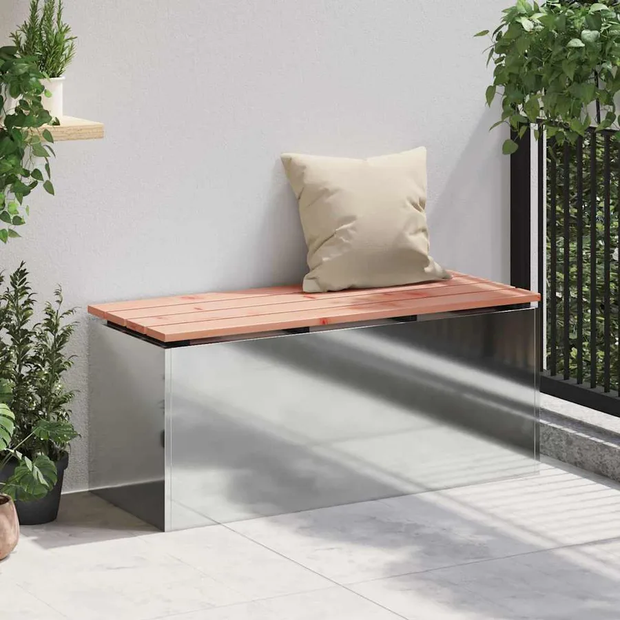 Banc de jardin Argent 100 x 40 x 43 cm Acier galvanisé - 3