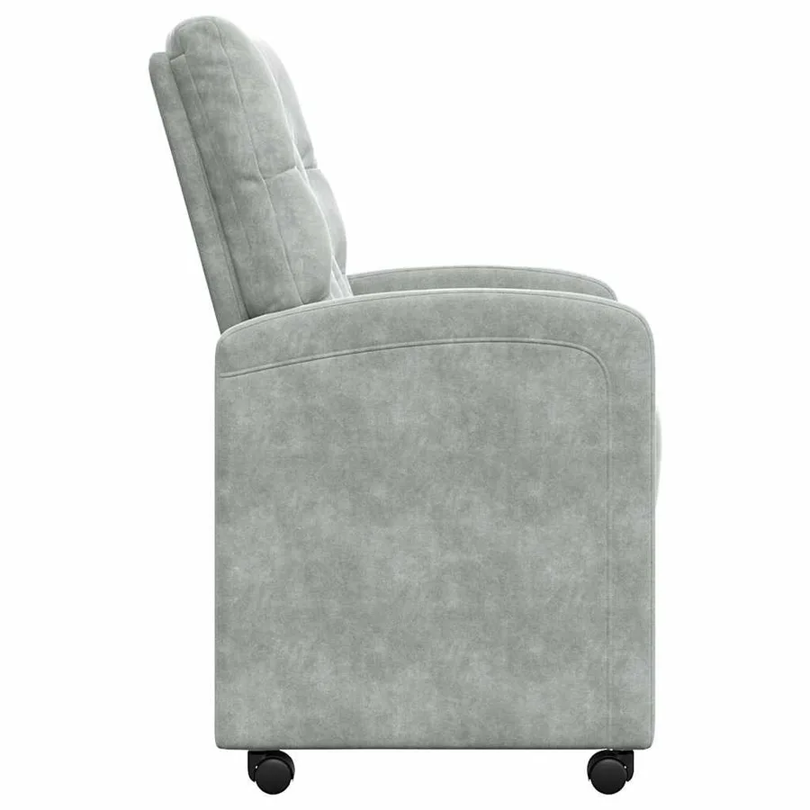 Chaises de Salle à Manger avec Roues 2 pcs Gris clair Velours - 5