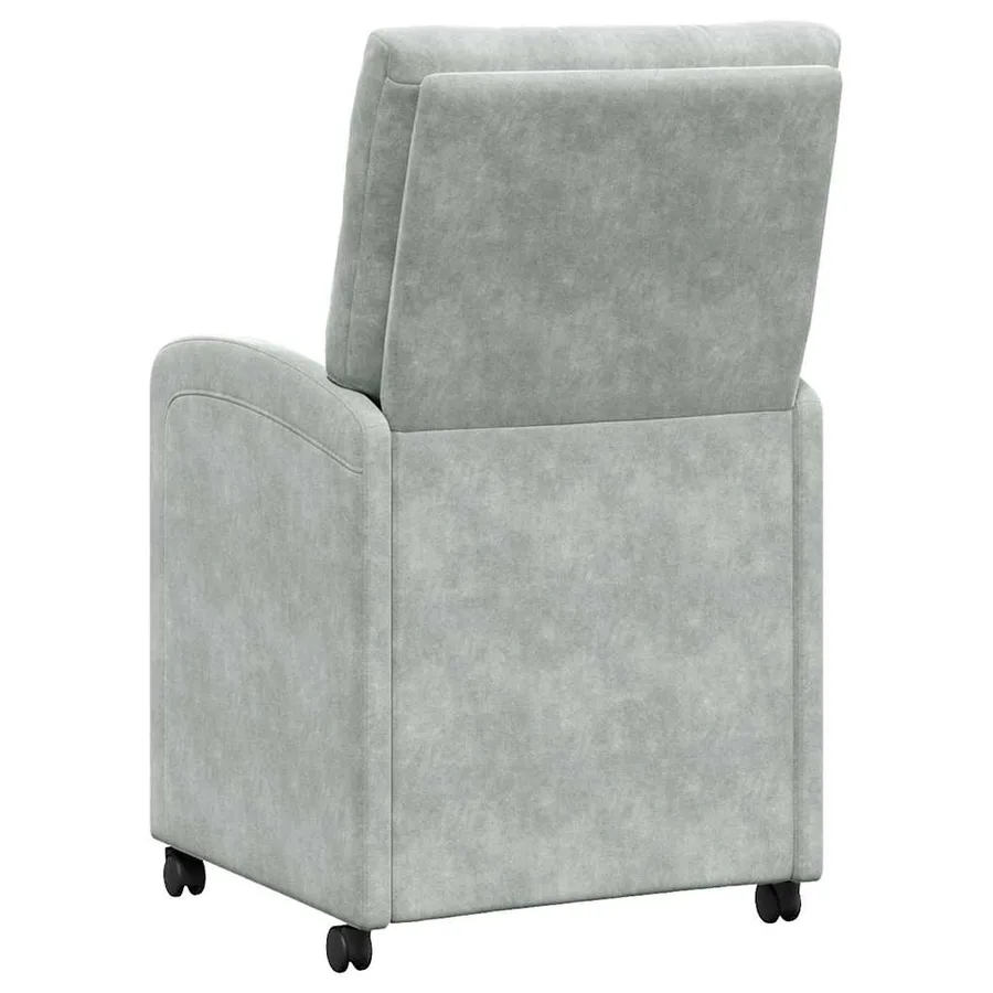 Chaises de Salle à Manger avec Roues 2 pcs Gris clair Velours - 6
