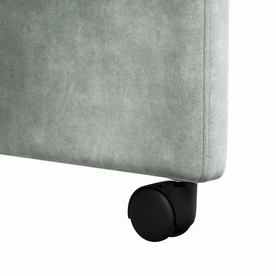 Chaises de Salle à Manger avec Roues 2 pcs Gris clair Velours - 9