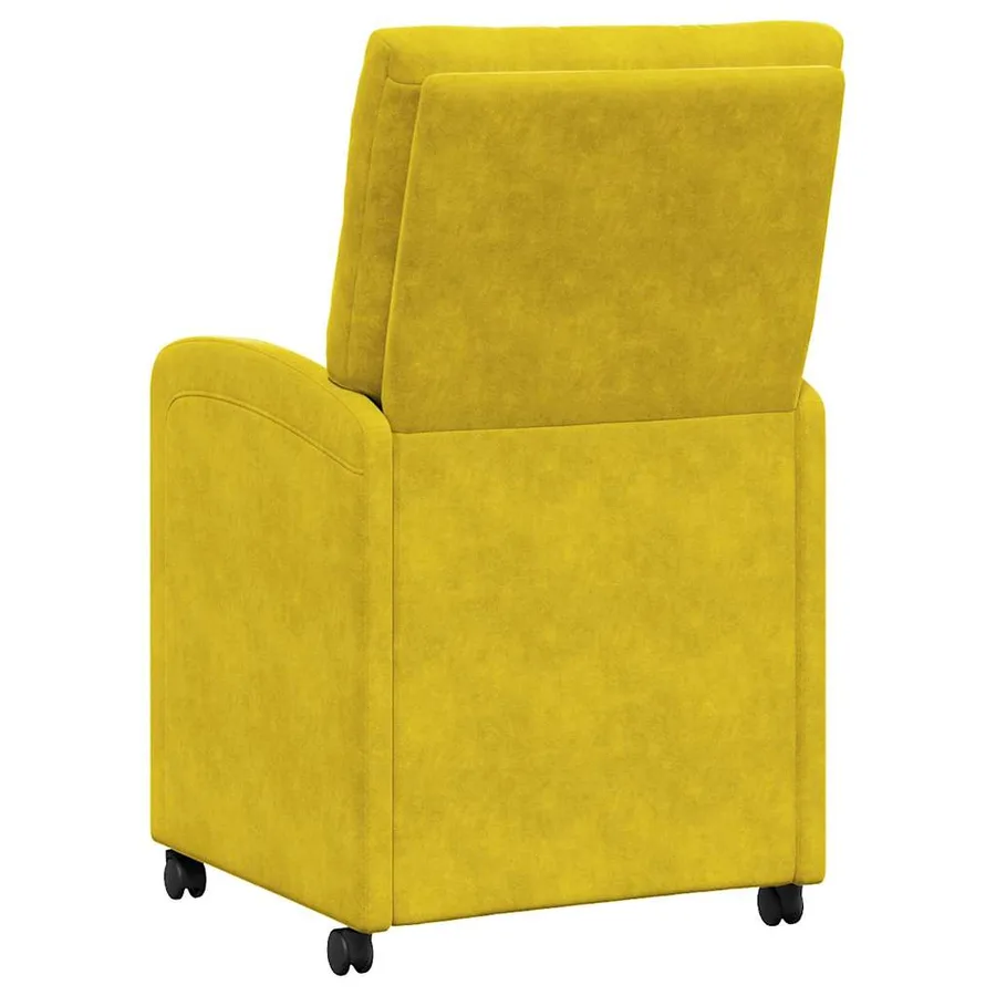 Chaises de Salle à Manger avec Roues 2 pcs Jaune Velours - 6