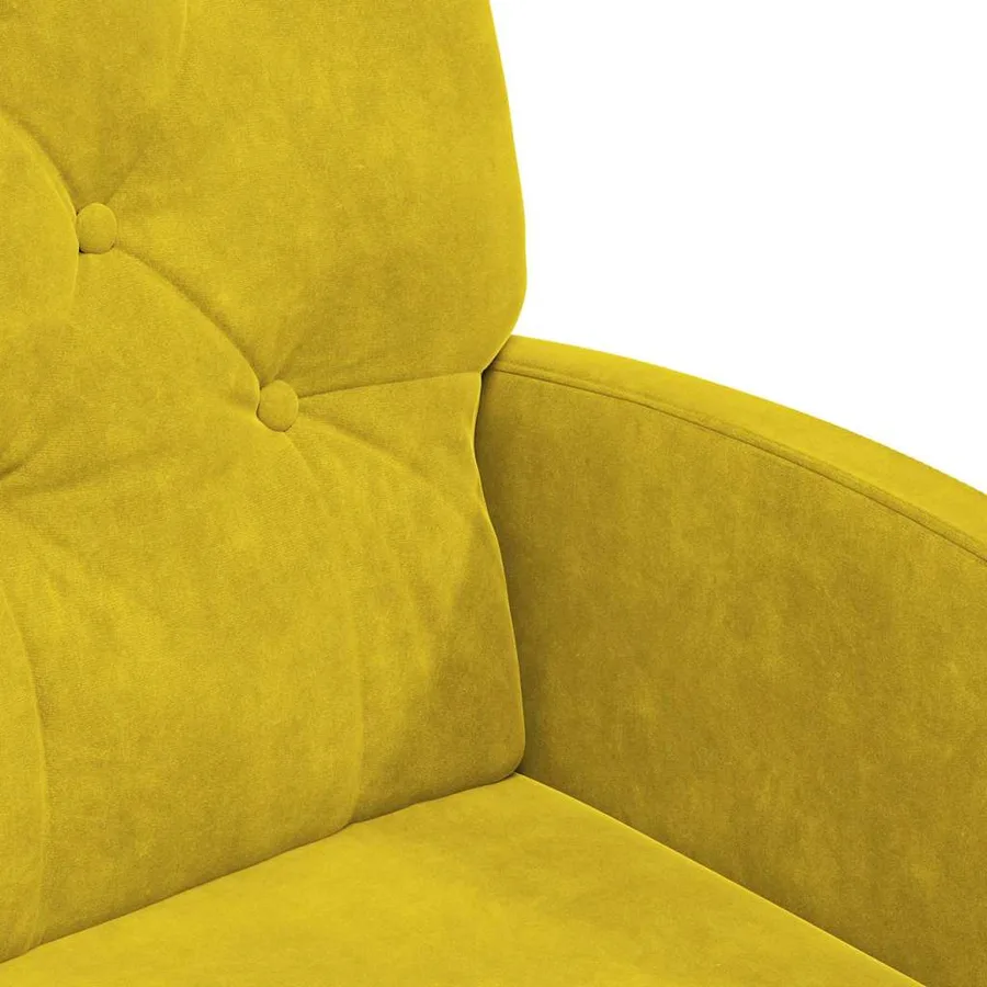 Chaises de Salle à Manger avec Roues 2 pcs Jaune Velours - 7