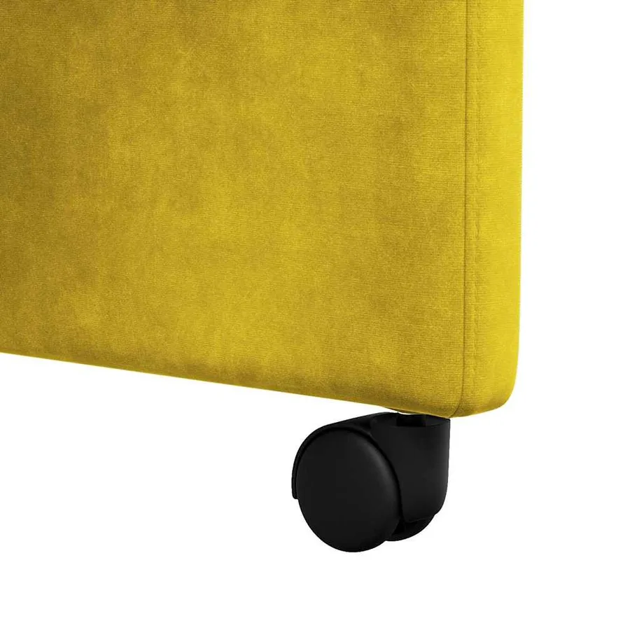 Chaises de Salle à Manger avec Roues 2 pcs Jaune Velours - 9