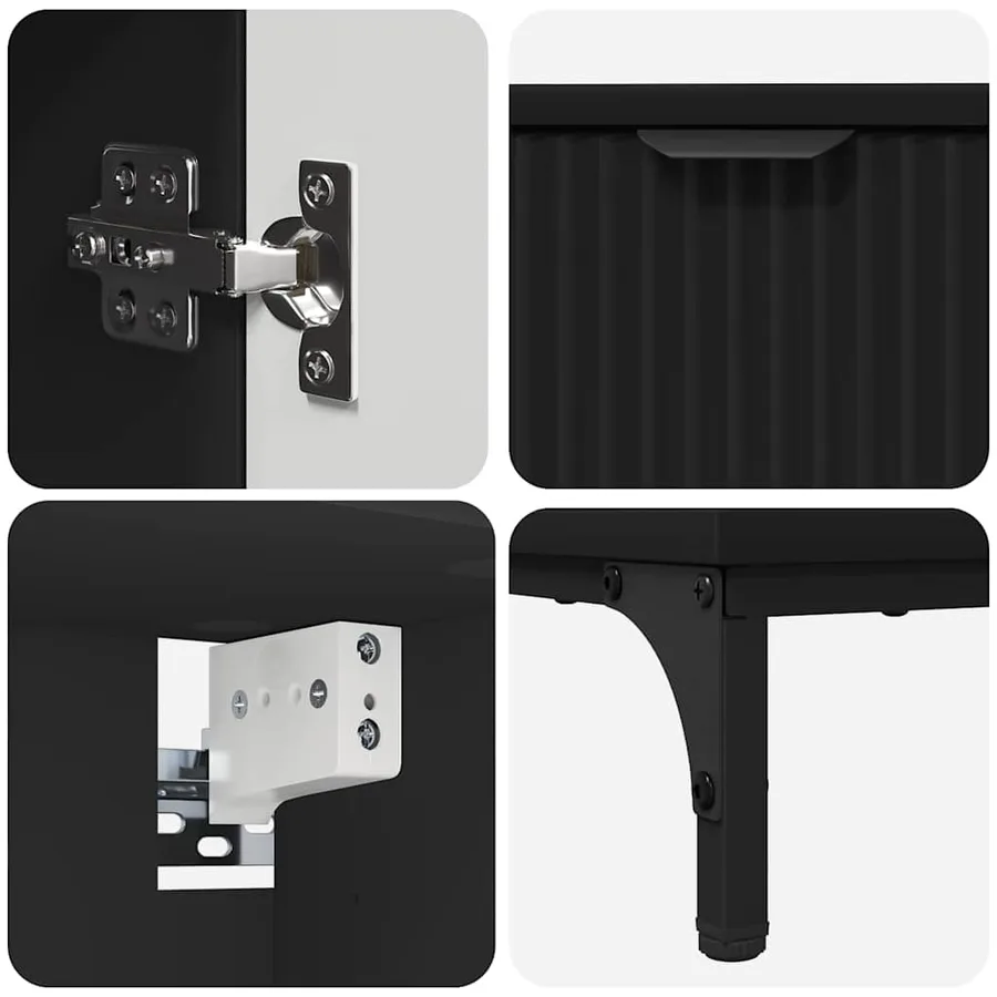 Ensemble de mobilier de salle de bain avec tiroir Noir - 10