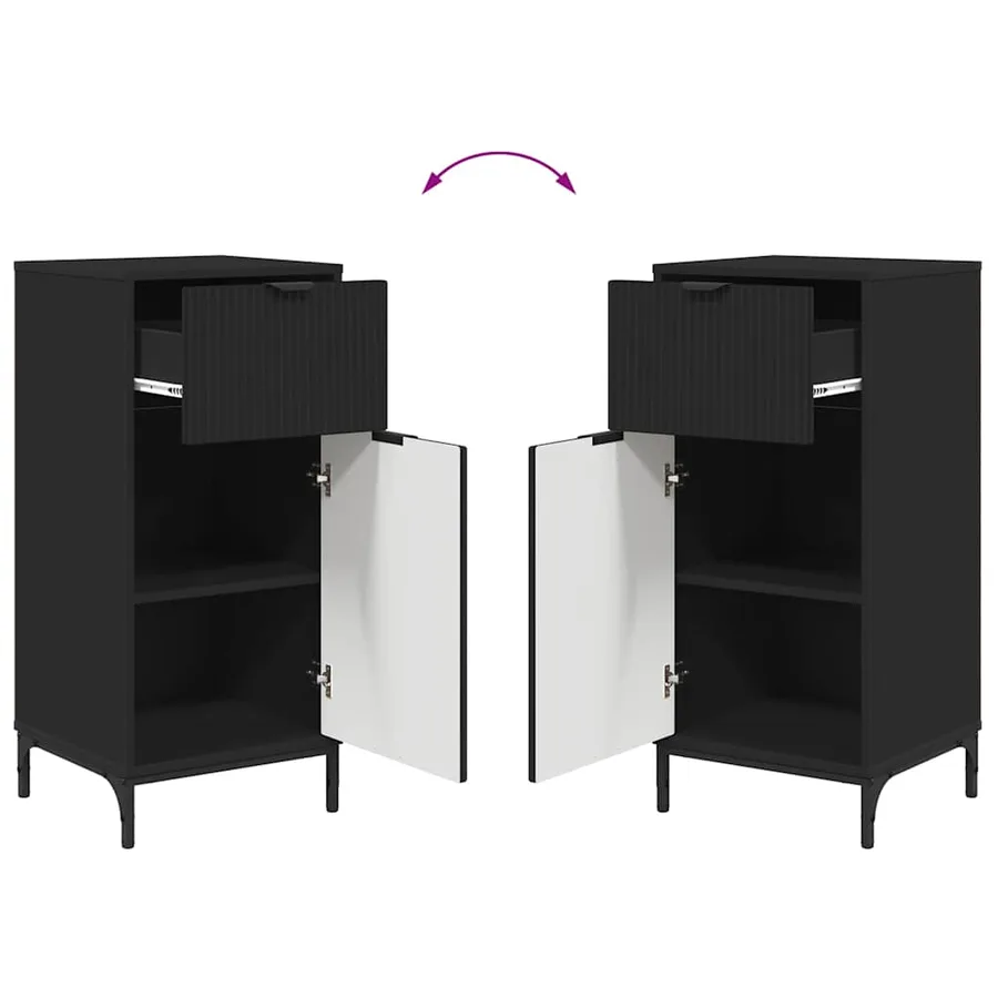 Ensemble de mobilier de salle de bain avec tiroir Noir - 12