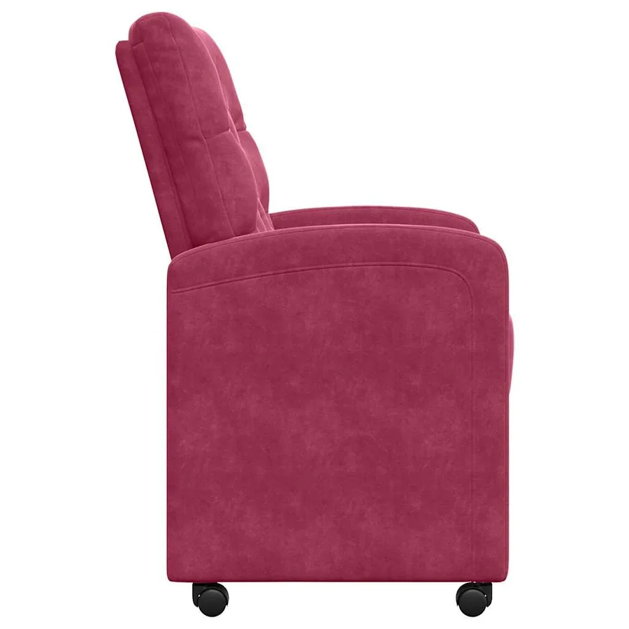 Chaises de Salle à Manger avec Roues 2 pcs Bordeaux Velours - 5