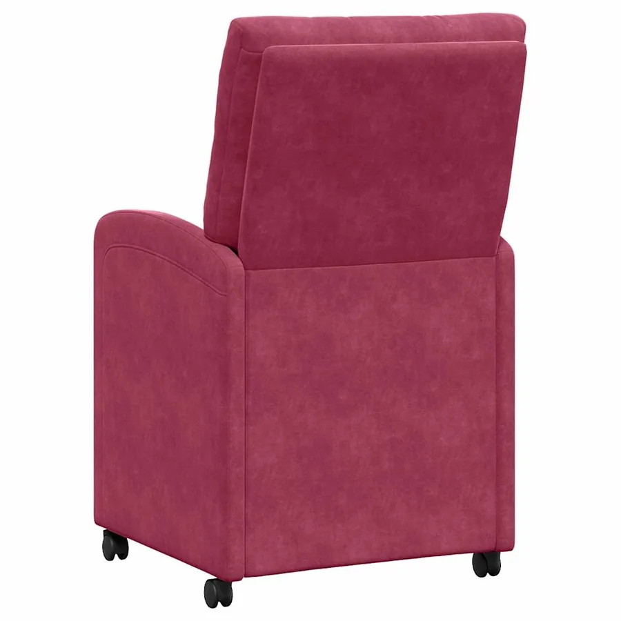 Chaises de Salle à Manger avec Roues 2 pcs Bordeaux Velours - 6