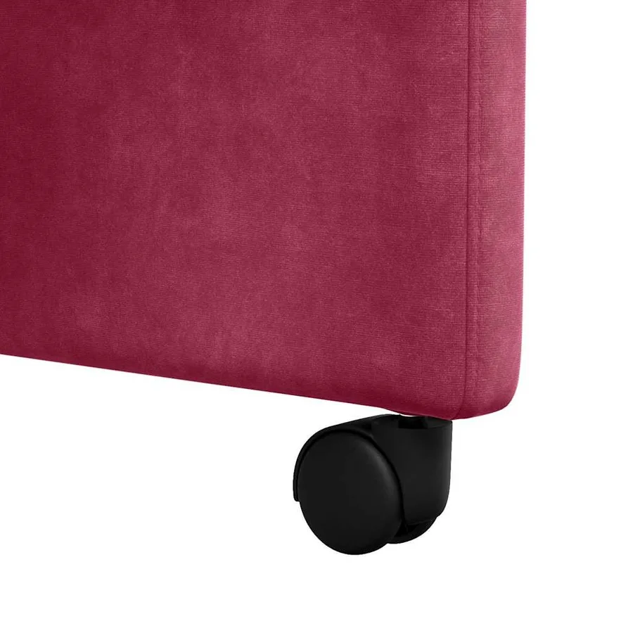 Chaises de Salle à Manger avec Roues 2 pcs Bordeaux Velours - 9