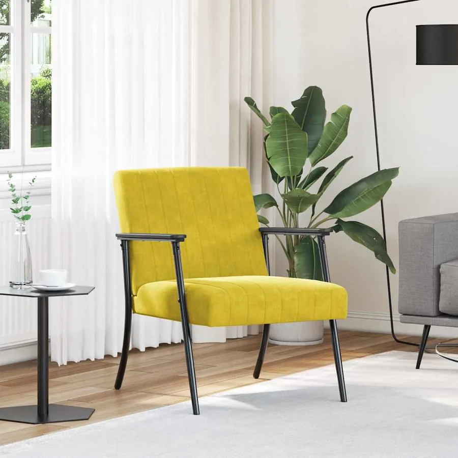 fauteuil Jaune 59 x 75 x 78 cm Velours