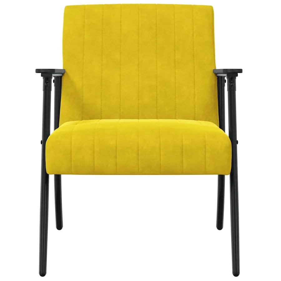 fauteuil Jaune 59 x 75 x 78 cm Velours - 4