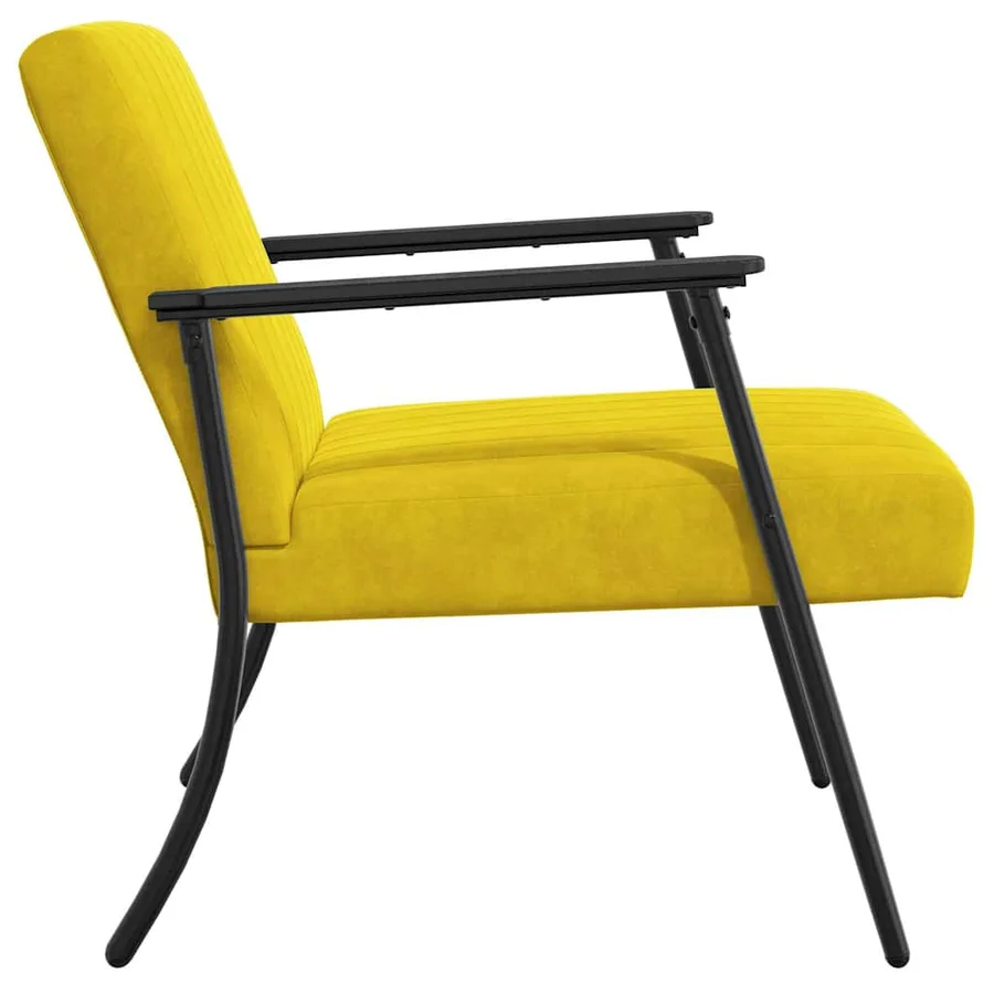 fauteuil Jaune 59 x 75 x 78 cm Velours - 5