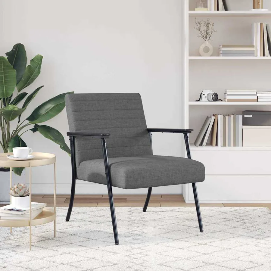 fauteuil Gris foncé 59 x 75 x 78 cm tissu - 3