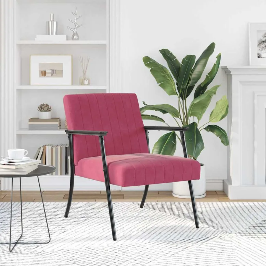 fauteuil Bordeaux 59 x 75 x 78 cm Velours - 3