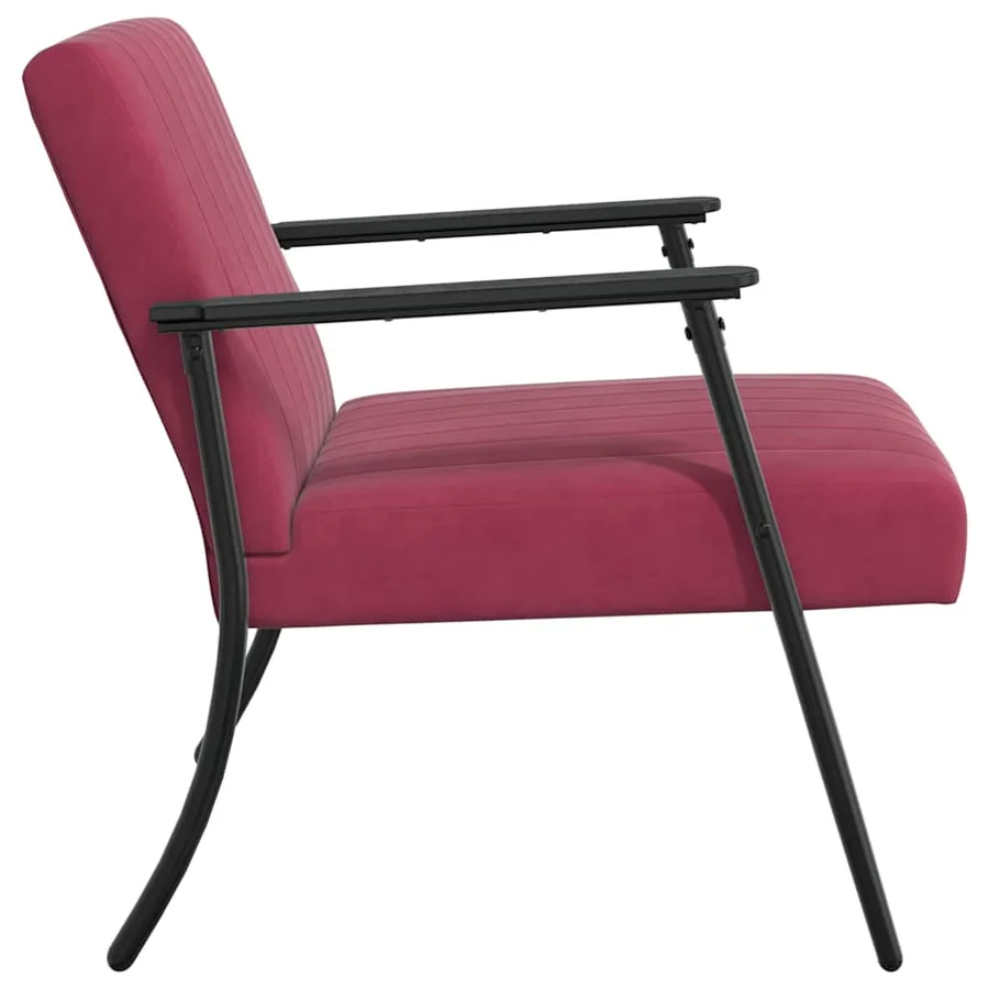 fauteuil Bordeaux 59 x 75 x 78 cm Velours - 5