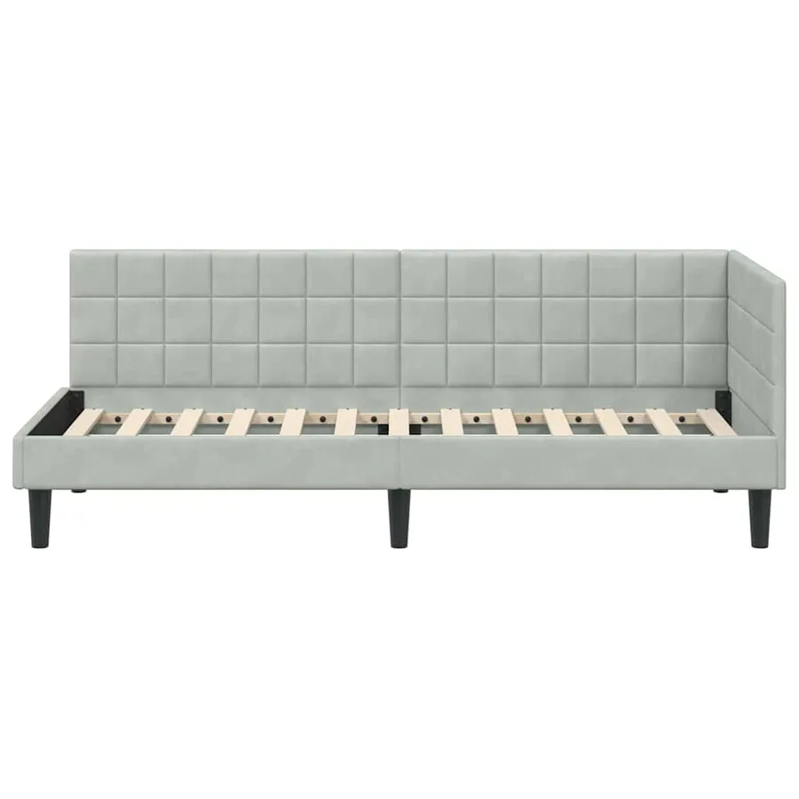 Cadre de lit d'angle Gris clair 80 cm x 200 cm Velours - 5