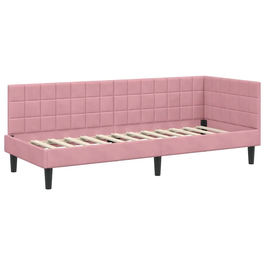 Cadre de lit d'angle avec matelas 2 pcs Gris Velours - 6