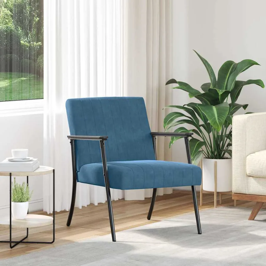 fauteuil Bleu 59 x 75 x 78 cm Velours