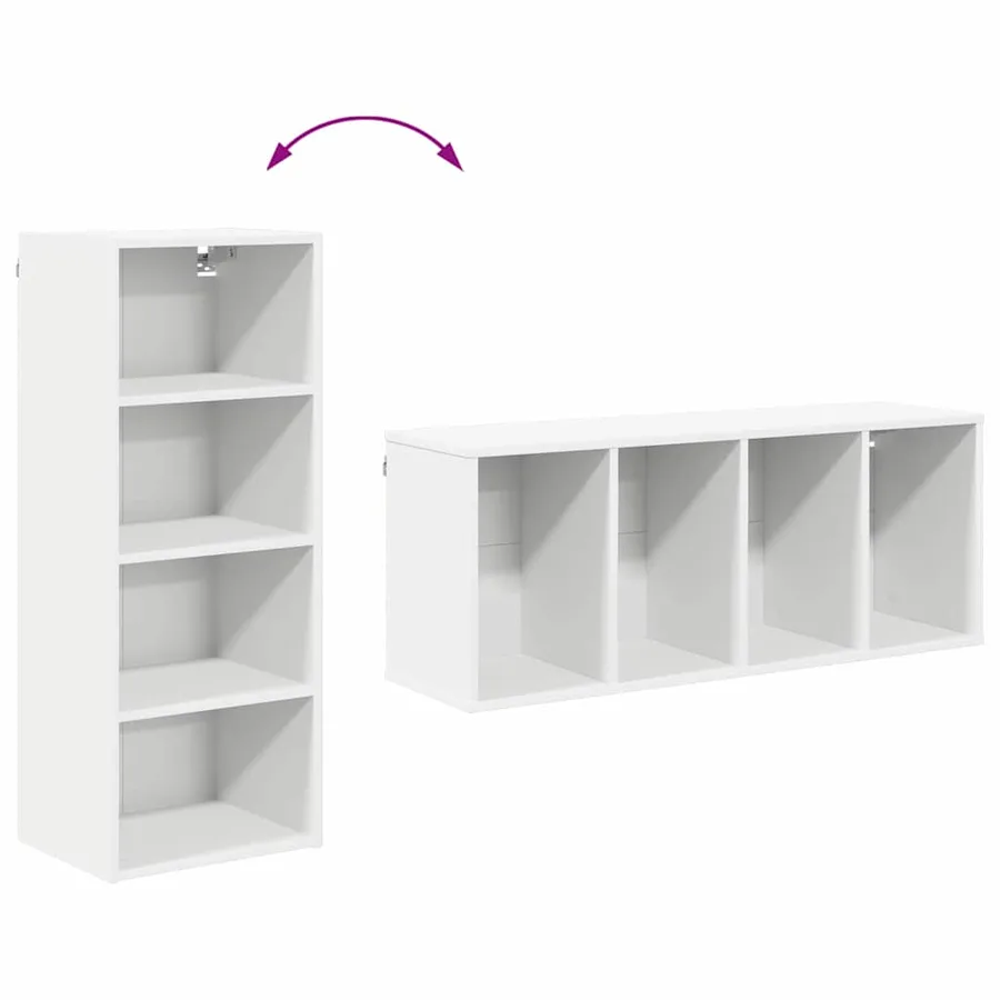 Armoire suspendue Blanc 40 x 29,5 x 100 cm Bois d'ingénierie - 8