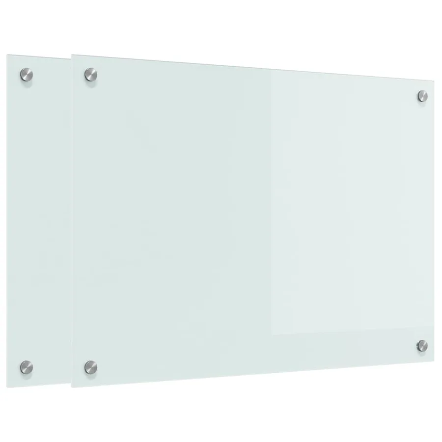 Crédence de cuisine 2 pcs Blanc 70 x 50 cm verre trempé - 2