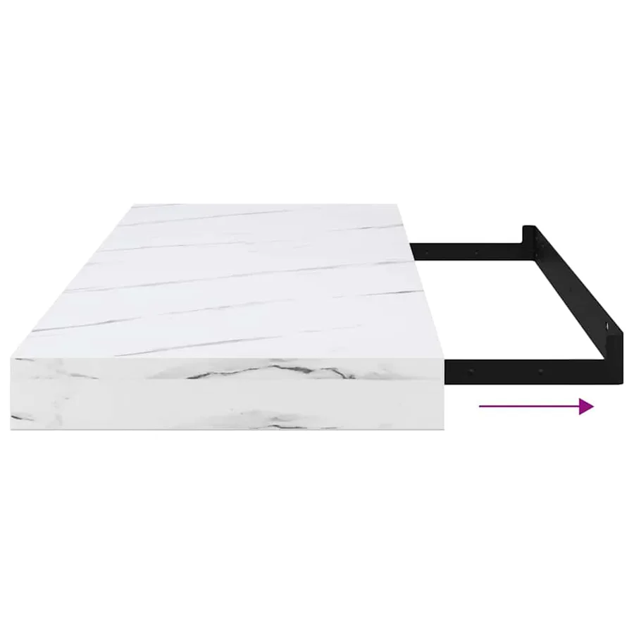 Étagère Murale Montage mural 4 pcs Marbre blanc 60 x 23 x 4 cm - 13