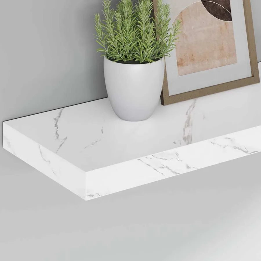 Étagère Murale Montage mural 4 pcs Marbre blanc 60 x 23 x 4 cm - 5